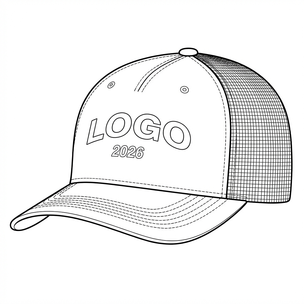 Технический чертеж кепки под ваш бренд